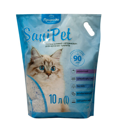 Природа Sani Pet Силікагелевий наповнювач для котячого туалету 10 л